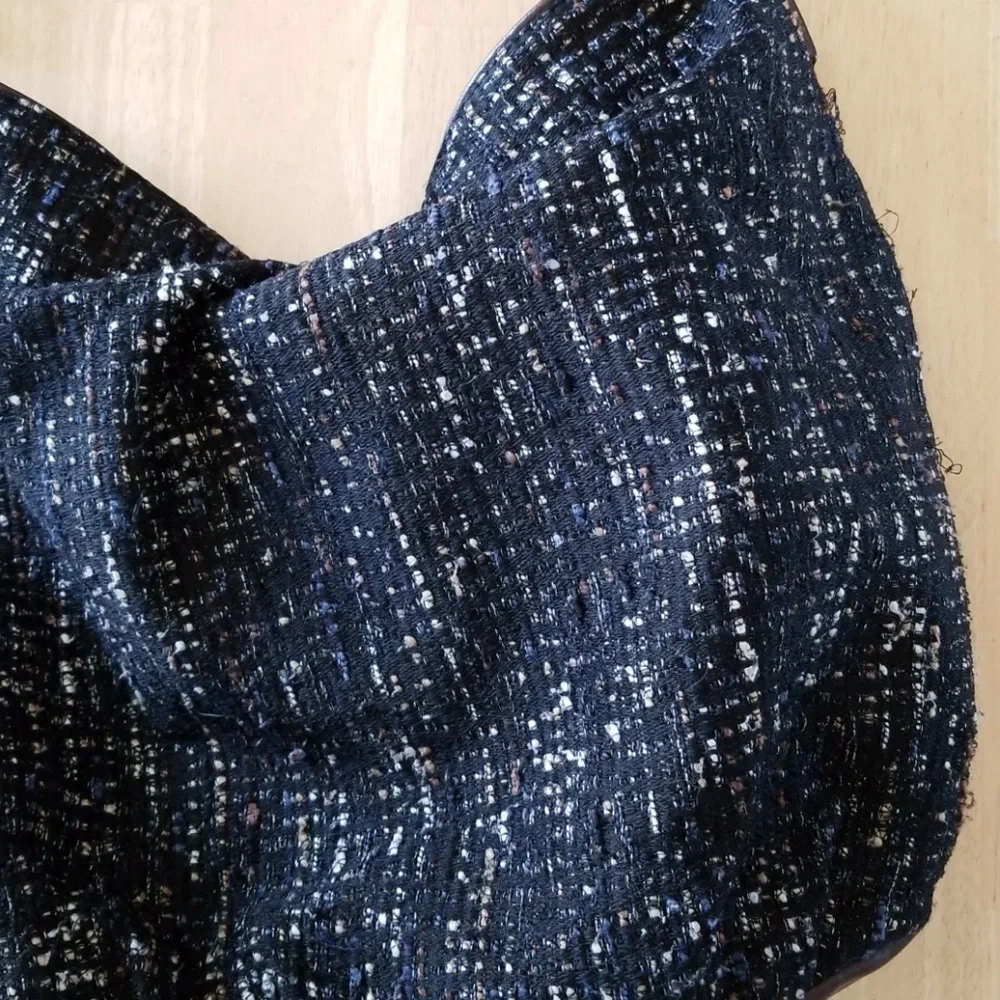 CLOSET BLOWOUT! ๐ LOFT Tweed Hobo Shoulder Bag with Vegan Leather - Picture 2 of 6